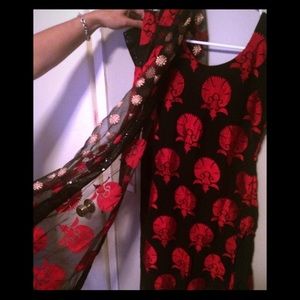 Black and red middle eastern inspired top